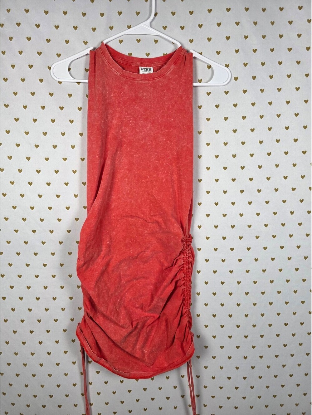 Victorias Secret PINK Ruched Side Tank Tee shirt DRESS Adjustable Small